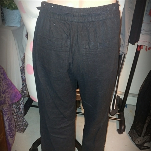 🎀 Maurices Black Wide Leg Linen Palazzo Pants EUC - Picture 7 of 12